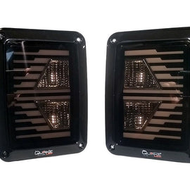 Quake LED Tempest Series Retro Smoked Blackout I Tail Lights Kit for '07-'18 Jeep Wrangler JK / JKU