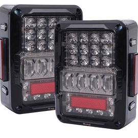 Quake LED Tempest Series White Out Tail Lights Kit for '07-'18 Jeep Wrangler JK / JKU