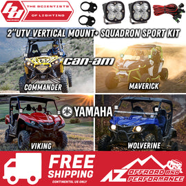 Baja Designs 2.0" UTV Vertical Cage Mount Squadron Sport Light Kit (Mount+2 Squadron Lights+Harness)