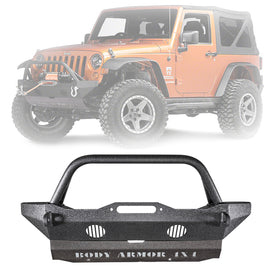 Body Armor 4x4 Front Bumper Mid Stubby for 2007-2018 Jeep Wrangler JK / JKU