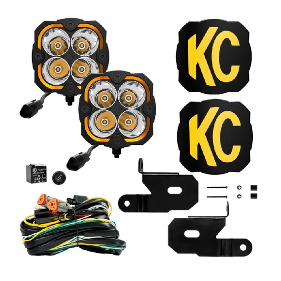 KC HiLites FLEX ERA® 4 LED Ditch Cowl Light Kit for '18+ Jeep Wrangler JL / JLU & '20+ Gladiator JT