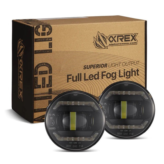 AlphaRex DoubleTap Dual Color LED Projector Fog Lights 19-24 Ram 2500 3500 HD