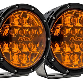 Rigid Industries 360 Series 6" PRO Edition Spot Beam LED Round Lights - Amber Color