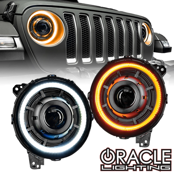 Oracle Lighting OCULUS™ Switchback Bi-LED Projector Headlights for '18-Newer Jeep Wrangler JL / JLU & '20-Newer Gladiator JT