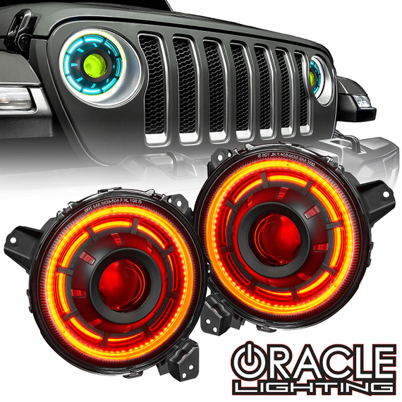 Oracle Lighting OCULUS™ Colorshift BI-LED Projector Headlights - for '18-Newer Jeep Wrangler JL / JLU & '20-Newer Gladiator JT