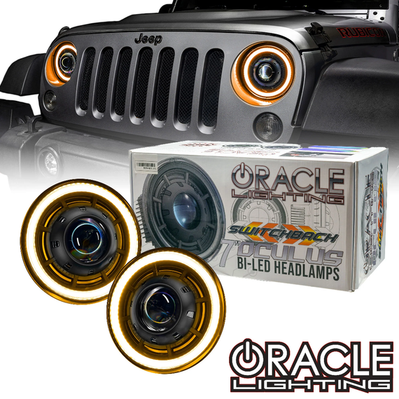 Oracle Lighting OCULUS™ Switchback BI-LED Projector Headlights - for '07-'18 Jeep Wrangler JK / JKU