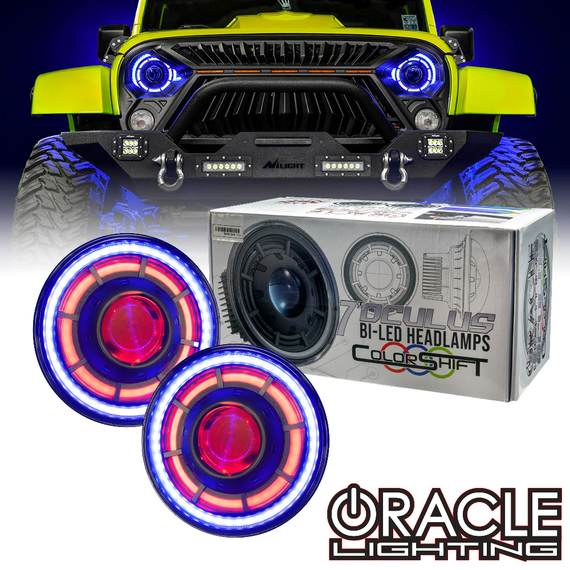 Oracle Lighting OCULUS™ Colorshift BI-LED Projector Headlights - for '07-'18 Jeep Wrangler JK / JKU