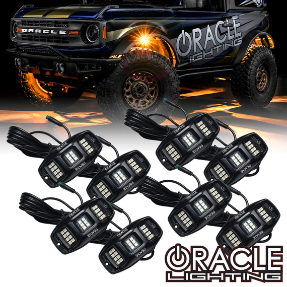 Oracle Lighting Colorshift RGB+W Underbody Wheel Well Rock Light Kit - 8 Piece