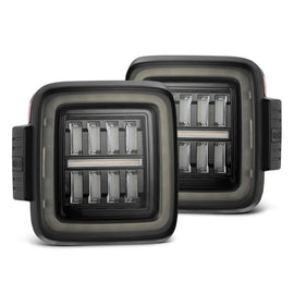 AlphaRex NOVA Serie Prismatic LED Tail Lights Alpha Black 18-26 Jeep Wrangler JL