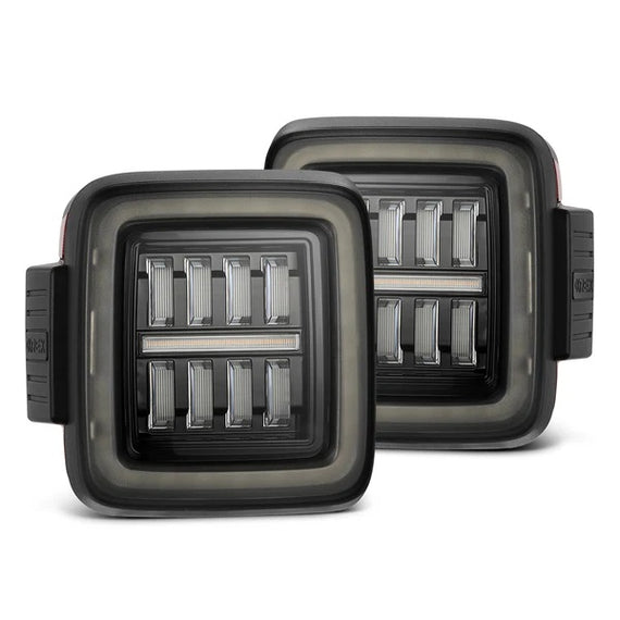 AlphaRex NOVA Series Prismatic LED Tail Lights Clear 18-26 Jeep Wrangler JL