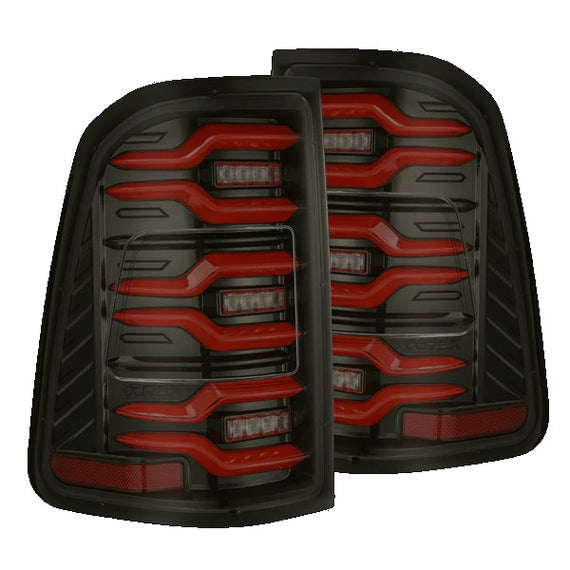 AlphaRex LUXX Series LED Tail Lights Black Red 25-26 Ram 1500 w/o OE LED