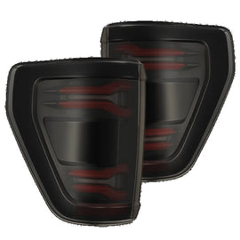 AlphaRex LUXX Series LED Tail Lights Black Red 24-26 Ford F150