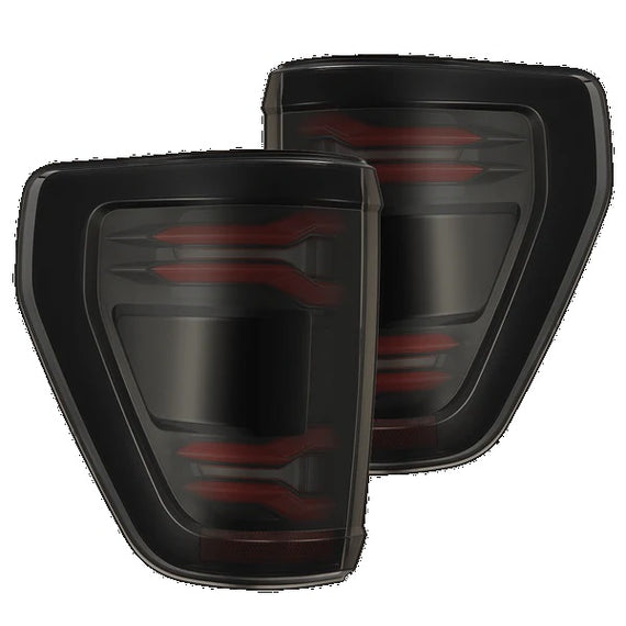 AlphaRex LUXX Series LED Tail Lights Black Red 24-26 Ford F150