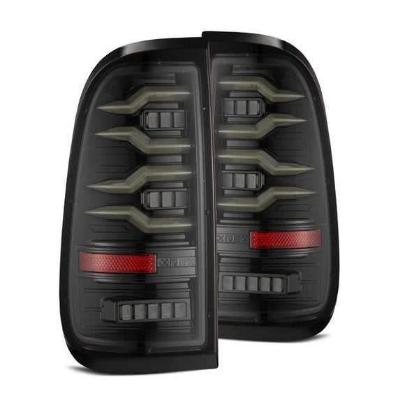 AlphaRex LUXX LED Tail Lights Alpha Black 99-16 Ford Super Duty F250 F350