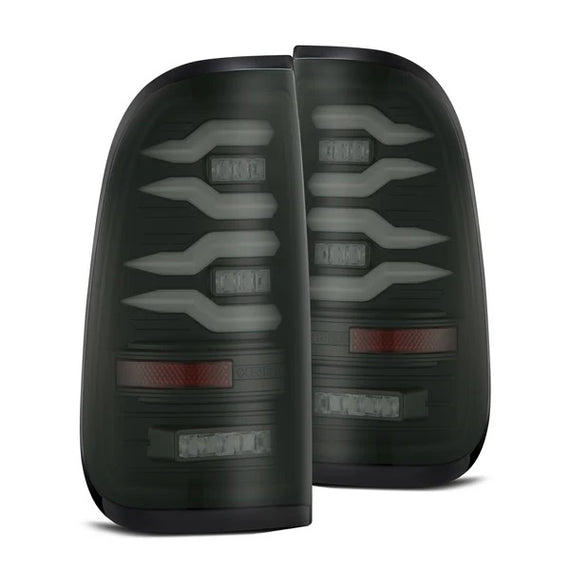 AlphaRex LUXX LED Tail Lights Black 99-16 Ford Super Duty F250 F350