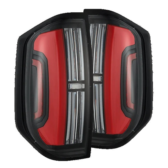 AlphaRex NOVA Prismatic LED Tail Lights Black Red 14-21 Toyota Tundra