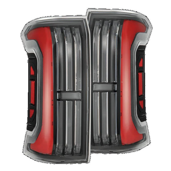 AlphaRex NOVA Series Prismatic LED Tail Lights Black Red 24-26 Toyota Tacoma
