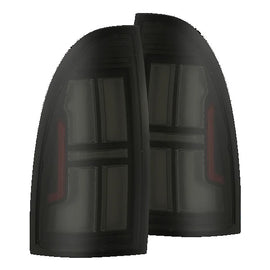 AlphaRex NOVA Series Prismatic LED Tail Lights Alpha Black 05-15 Toyota Tacoma
