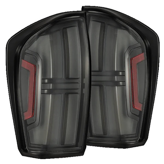 AlphaRex NOVA Series Prismatic LED Tail Lights Black 16-23 Toyota Tacoma