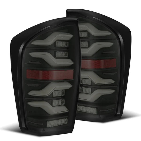 AlphaRex LUXX Series LED Tail Lights Black 16-23 Toyota Tacoma