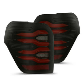 AlphaRex LUXX Series LED Tail Lights Black Red 10-24 Toyota 4Runner