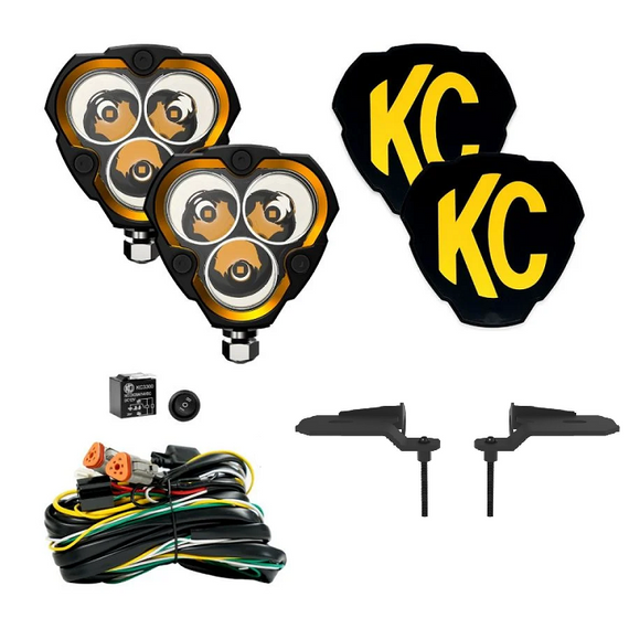 KC HiLites FLEX ERA® 3 LED Ditch Cowl Light Kit for '21+ Jeep Wrangler JLU 392 V8 & '20+ Gladiator JT Mohave
