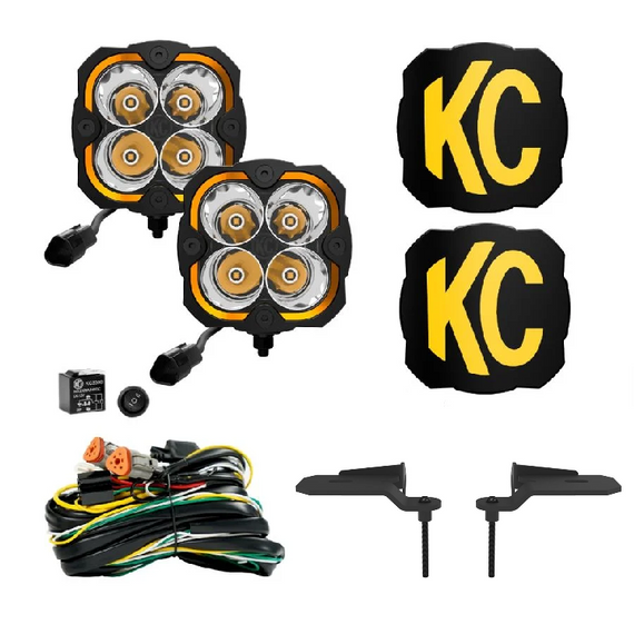 KC HiLites FLEX ERA® 4 LED Ditch Cowl Light Kit for '21+ Jeep Wrangler JLU 392 V8 & '20+ Gladiator JT Mohave