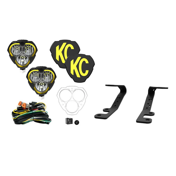 KC HiLites FLEX ERA® 3 Ditch Light Bundle w/ A-Pillar Mount Brackets for '24+ Toyota Tacoma / '25+ 4Runner / '22+ Tundra / '23 Sequoia