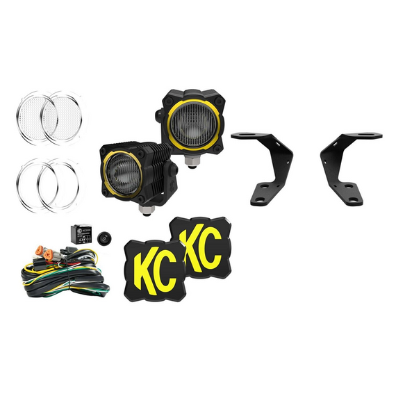 KC HiLites FLEX ERA® 1 Ditch LED Light Bundle w/ A-Pillar Brackets Kit for '10-'24 Toyota 4Runner