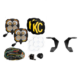 KC HiLites FLEX ERA® 4 Ditch Light Bundle w/ A-Pillar Mount Brackets for '10-'24 Toyota 4Runner