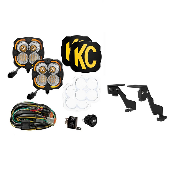 KC HiLites FLEX ERA® 4 Combo Beam A Pillar Ditch Light Kit for '15-'20 Ford F-150 / '17-'20 Raptor