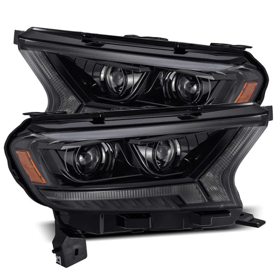 AlphaRex Luxx LED Projector Headlights Alpha Black 19-23 Ford Ranger