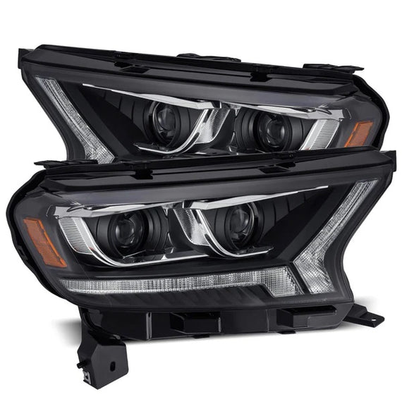 AlphaRex Luxx LED Projector Headlights Black 19-23 Ford Ranger