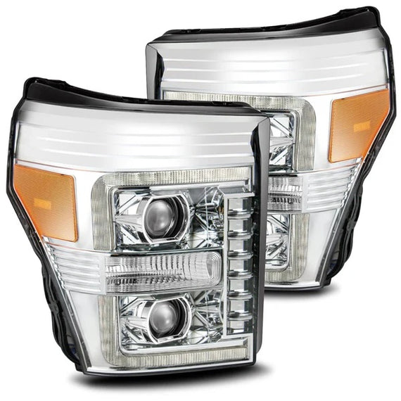 AlphaRex Luxx LED Projector Headlights Chrome 11-16 Ford Super Duty F250 F350