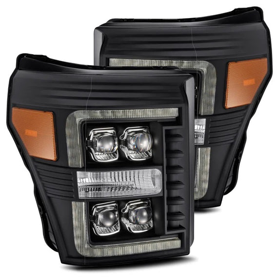 AlphaRex Nova LED Projector Headlights Black 11-16 Ford Super Duty F250 F350