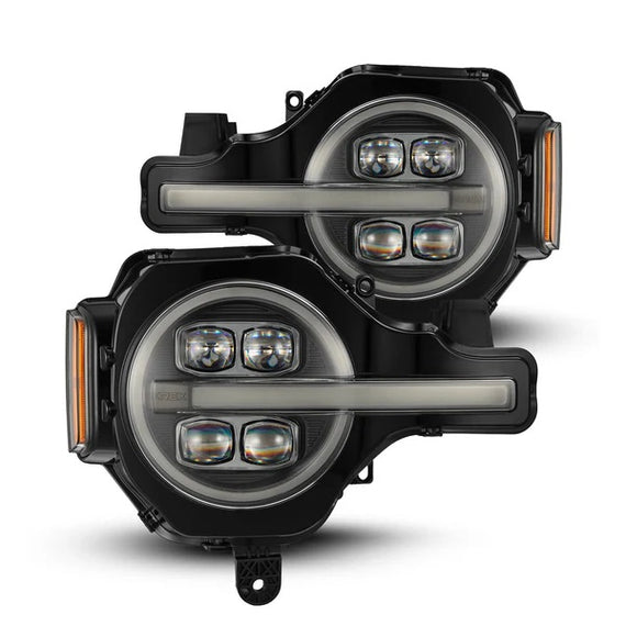AlphaRex NOVA LED Projector Headlights Black 21-26 Ford Bronco