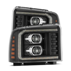 AlphaRex LUXX LED Projector Headlights Black 05-07 Ford Super Duty F250 F350