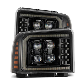 AlphaRex Nova LED Projector Headlights Alpha Blk 05-07 Ford Super Duty F250 F350