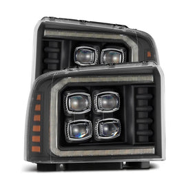 AlphaRex Nova LED Projector Headlights Black 05-07 Ford Super Duty F250 F350