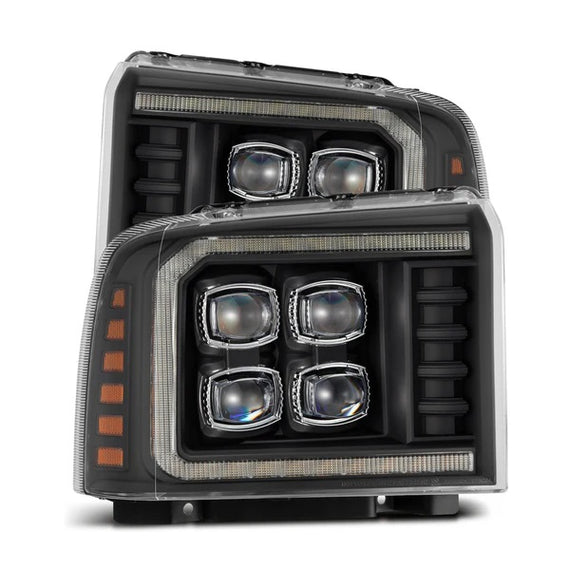 AlphaRex Nova LED Projector Headlights Black 05-07 Ford Super Duty F250 F350