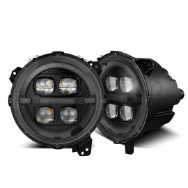 AlphaRex NOVA Series LED Projector Headlights Alpha black 18-26 Jeep Wrangler JL 20+ Gladiator JT