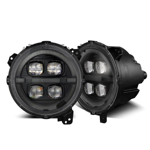 AlphaRex NOVA Series LED Projector Headlights Alpha black 18-26 Jeep Wrangler JL 20+ Gladiator JT