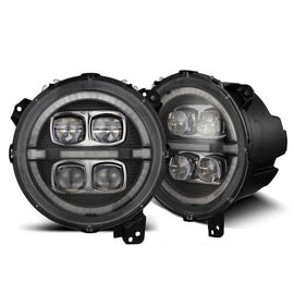 AlphaRex NOVA Series LED Projector Headlights black 18-26 Jeep Wrangler JL 20+ Gladiator JT