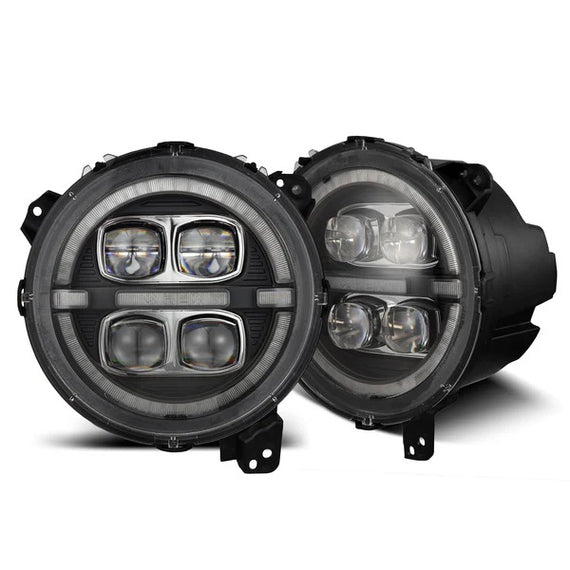 AlphaRex NOVA Series LED Projector Headlights black 18-26 Jeep Wrangler JL 20+ Gladiator JT