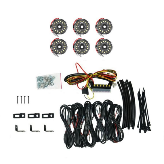 KC HiLites Cyclone V2 LED 6 Light - Rock Light Kit - Clear Lens