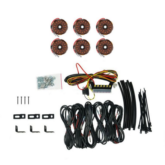 KC HiLites Cyclone V2 LED 6 Light - Rock Light Kit - Amber Color