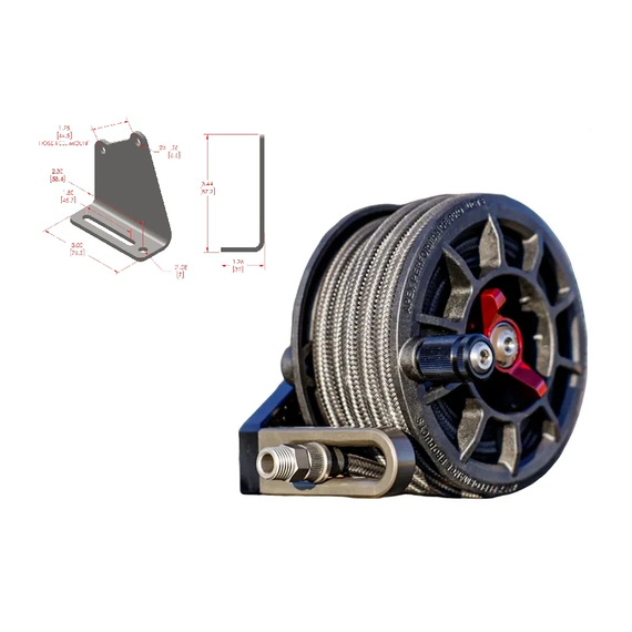 APEX Designs USA Compact Reel System Air Inflation Line 35' w/ Universal Bracket
