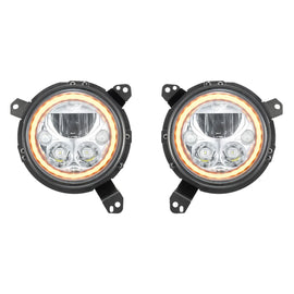Vision X 7" VX LED Headlights Chrome Amber for 18-24 Jeep Wrangler JL Gladiator