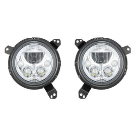 Vision X 7" VX LED Headlights Chrome Clear for 18-24 Jeep Wrangler JL Gladiator