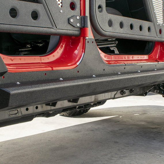 Rocker Rocker Slider DV8 Offroad Rock Sliders w/ Rocker Skins for '07-'18 Jeep Wrangler Unl ...